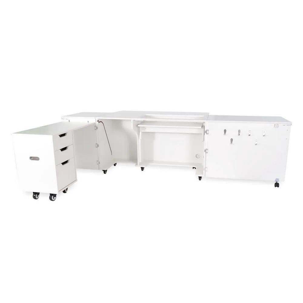 Kangaroo Sewing Furniture Outback XL Hydraulic Lift Sewing Cabinet (Available in Teak, White or Gray) - Sewingmachinesplus.com