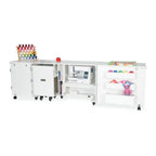Kangaroo Sewing Furniture Aussie Studio and Dingo II WHITE Sewing Cabinets with Air Lift (AS-WHT)