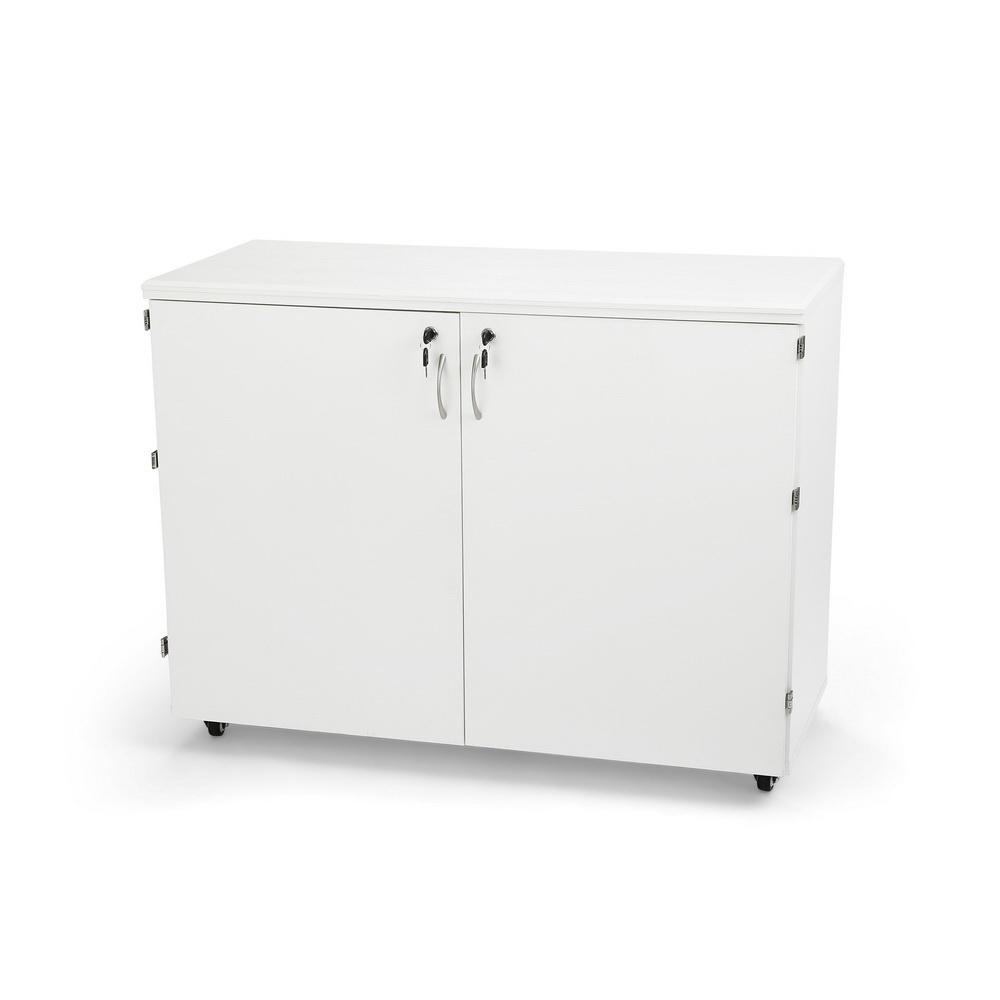 Kangaroo Sewing Furniture Aussie Studio and Dingo II WHITE Sewing Cabinets with Air Lift (AS-WHT)
