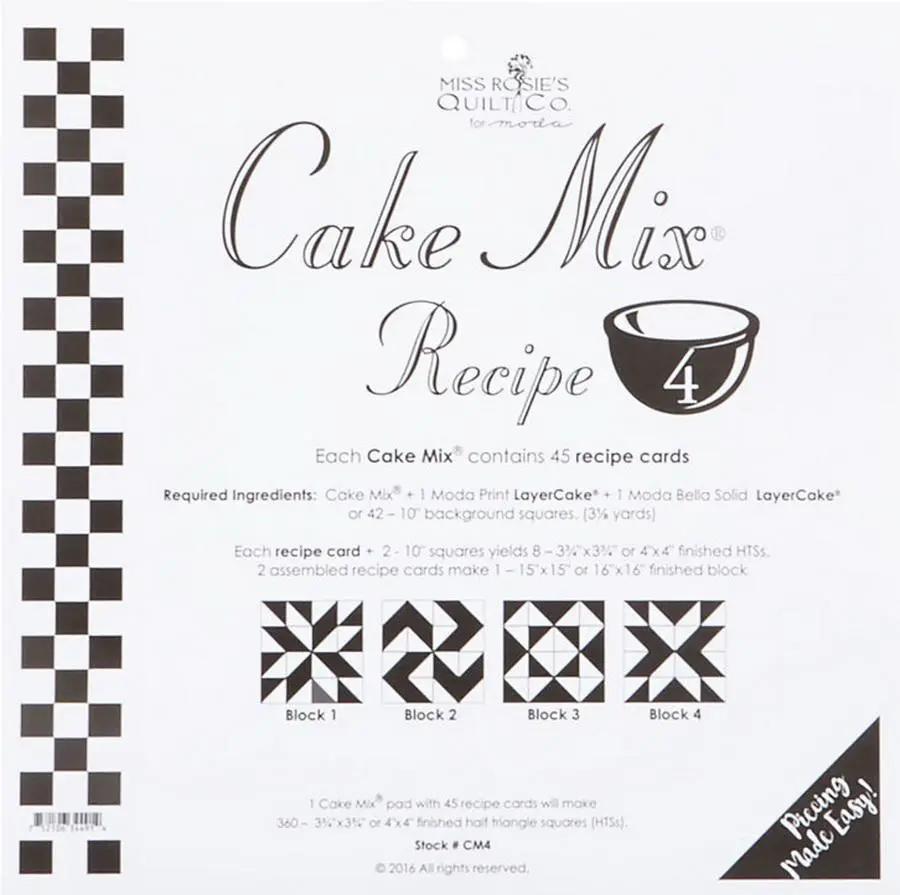 Cake Mix Recipe 4 44ct - CM4 Miss Rosie1 - Sewingmachinesplus.com