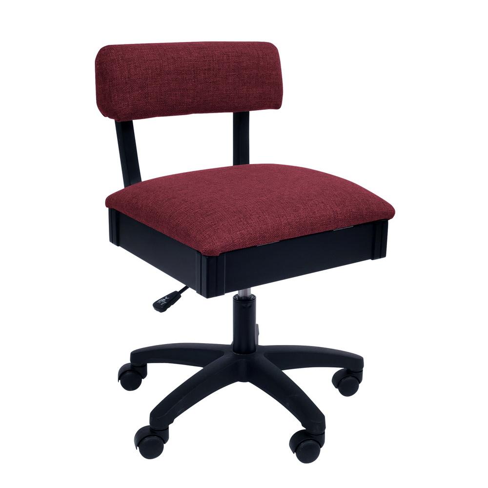 H8150 Arrow Adjustable Height Hydraulic Sewing and Craft Chair - Crown Ruby
