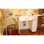Arrow Auntie Retro-look Sewing Cabinet - White Finish