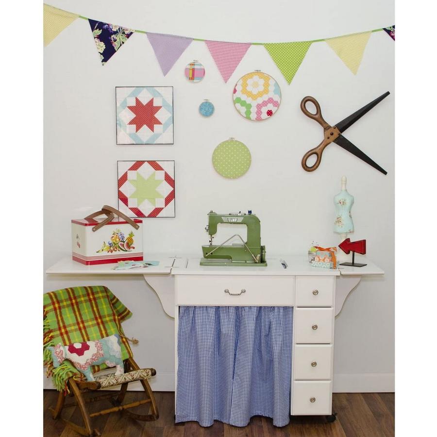 Arrow Auntie Retro-look Sewing Cabinet - White Finish