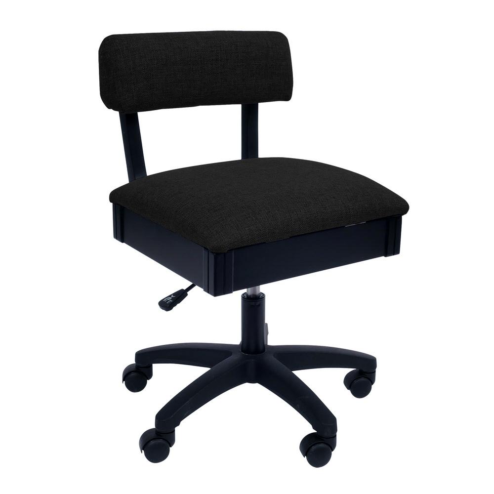 H8170 Arrow Adjustable Height Hydraulic Sewing and Craft Chair - Baroness Black - Sewingmachinesplus.com