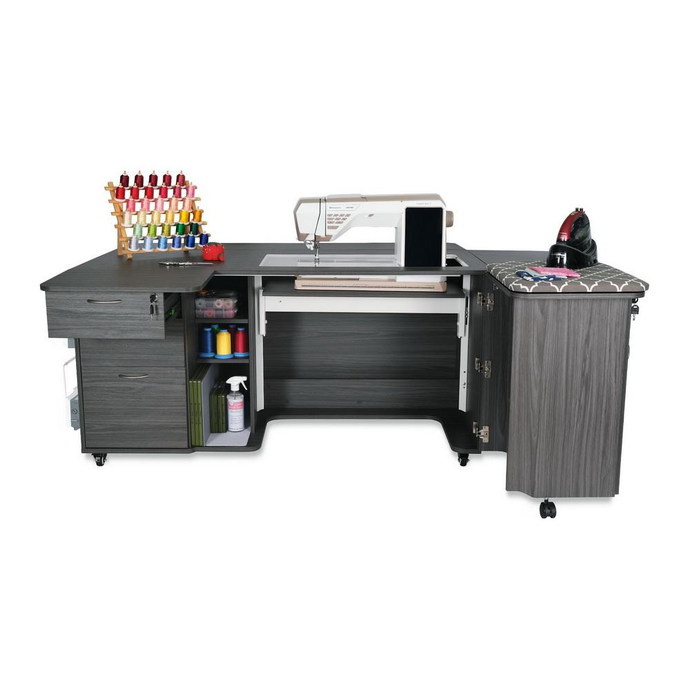 Kangaroo Sewing Sydney Cabinet with Hydraulic Lift (Ash White) - Sewingmachinesplus.com