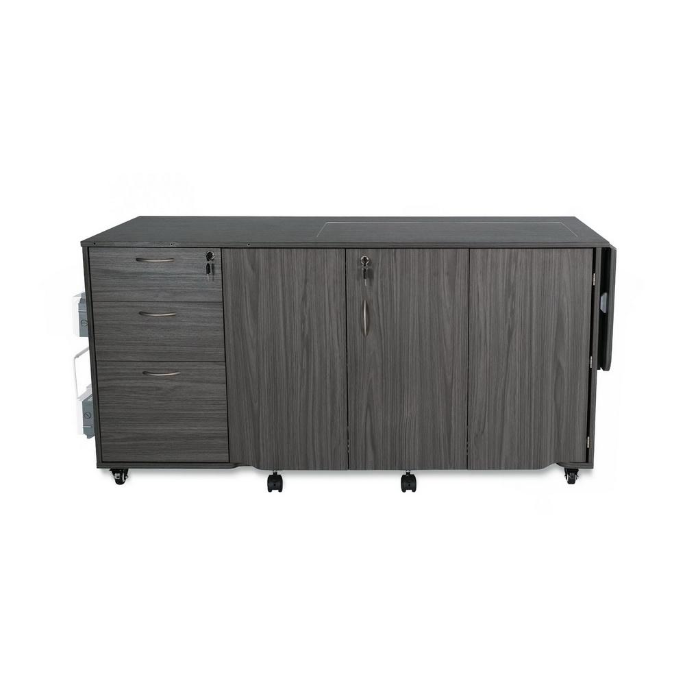 Kangaroo Sewing Sydney Cabinet with Hydraulic Lift (Ash White) - Sewingmachinesplus.com