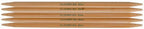 Clover Takumi bamboo 7-inch double-point knitting needles, natural wood, set of six