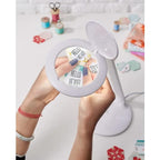 Daylight Halo LED table magnifier, white desk lamp with circular magnifying lens