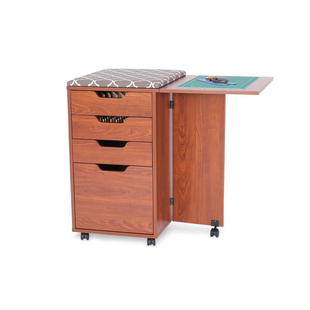 Arrow Kangaroo Kiwi Sewing Storage Rolling Caddy and Ironing Station (Teak, Gray or Ash White)