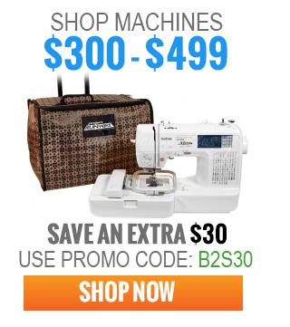 Sewing machine with promotional text