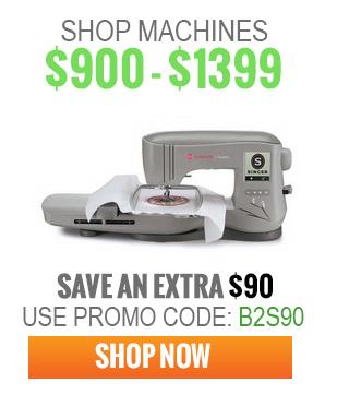Singer Sewing machine with promotional text