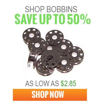 Promotional Banner for Sewing Bobbing with text
