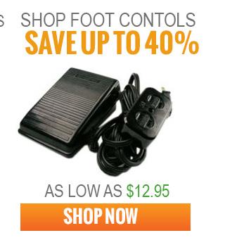 Promotional Banner for Sewing Foot Controls with text