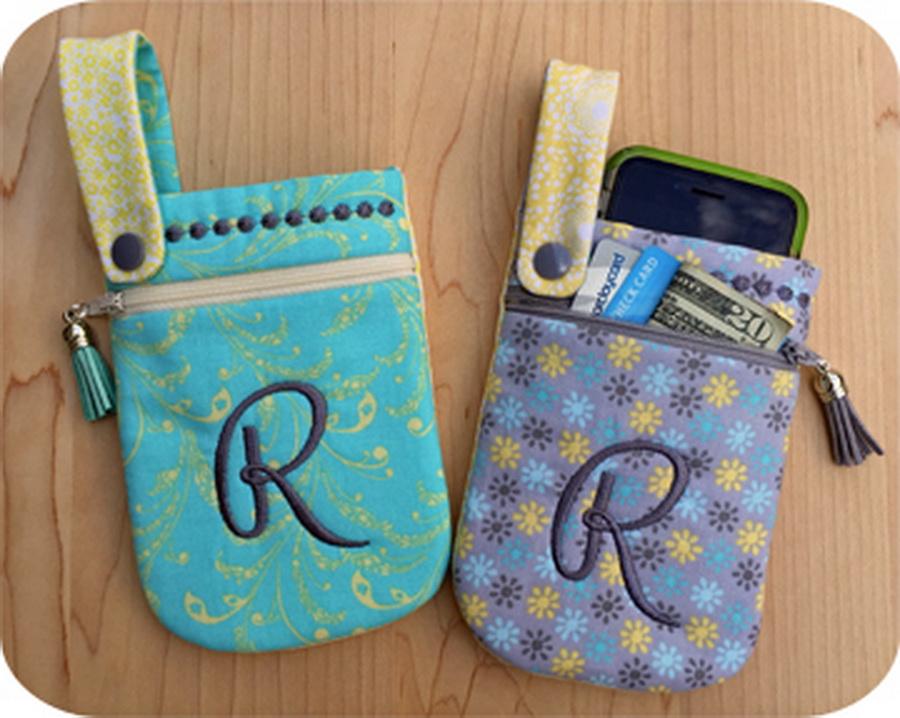 Embroidery Garden Cell Phone Pouch Digital Instructions - Sewingmachinesplus.com