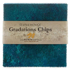 Stonehenge Gradations Brights Lagoon Chips - 5 inch Squares 42 Pieces - Sewingmachinesplus.com