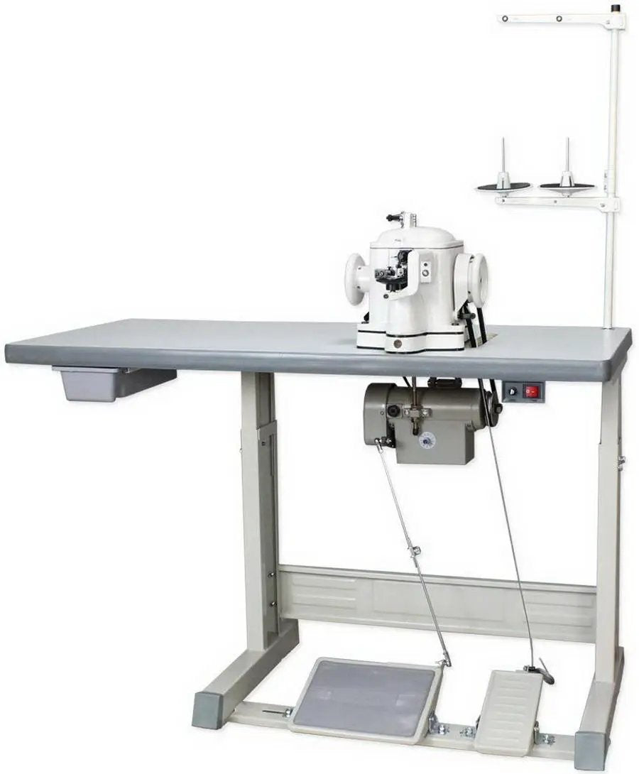 Techsew 202 Medium Fur Industrial Sewing Machine with Assembled Table & Servo Motor - Sewingmachinesplus.com