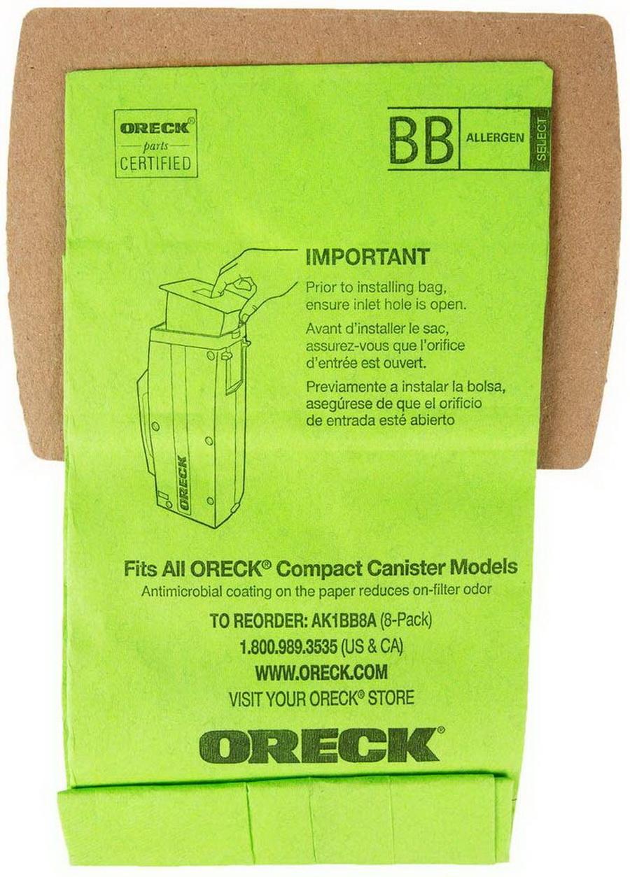 Oreck AK1BB8A Handheld Filtration Bags (8 pack) - Sewingmachinesplus.com