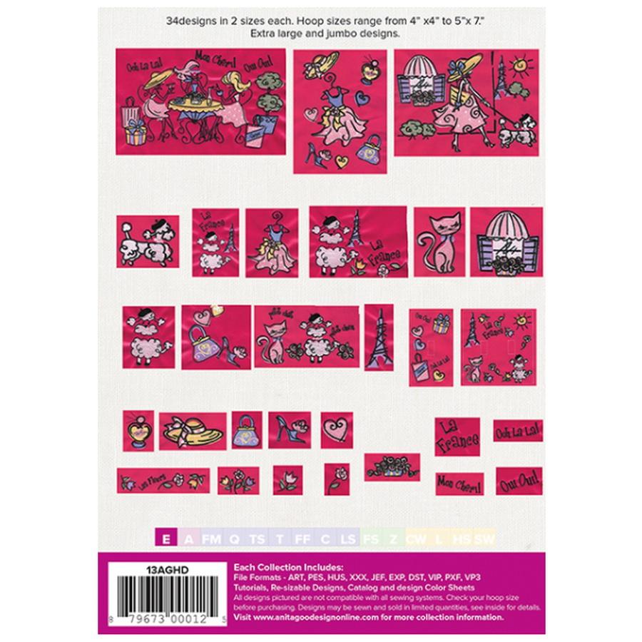 Anita Goodesign Viva La France (34 Designs) - Sewingmachinesplus.com