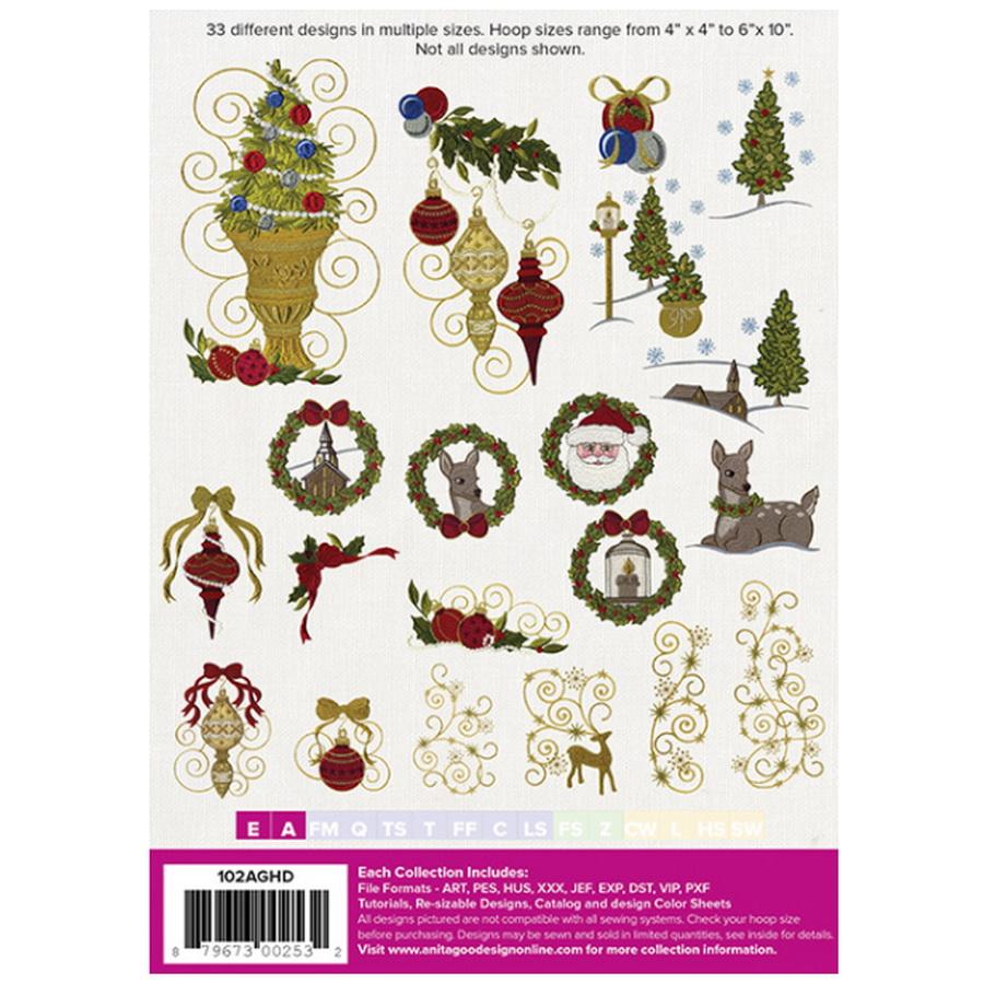 Anita Goodesign Christmas Elegance 2 (44 Designs) - Sewingmachinesplus.com