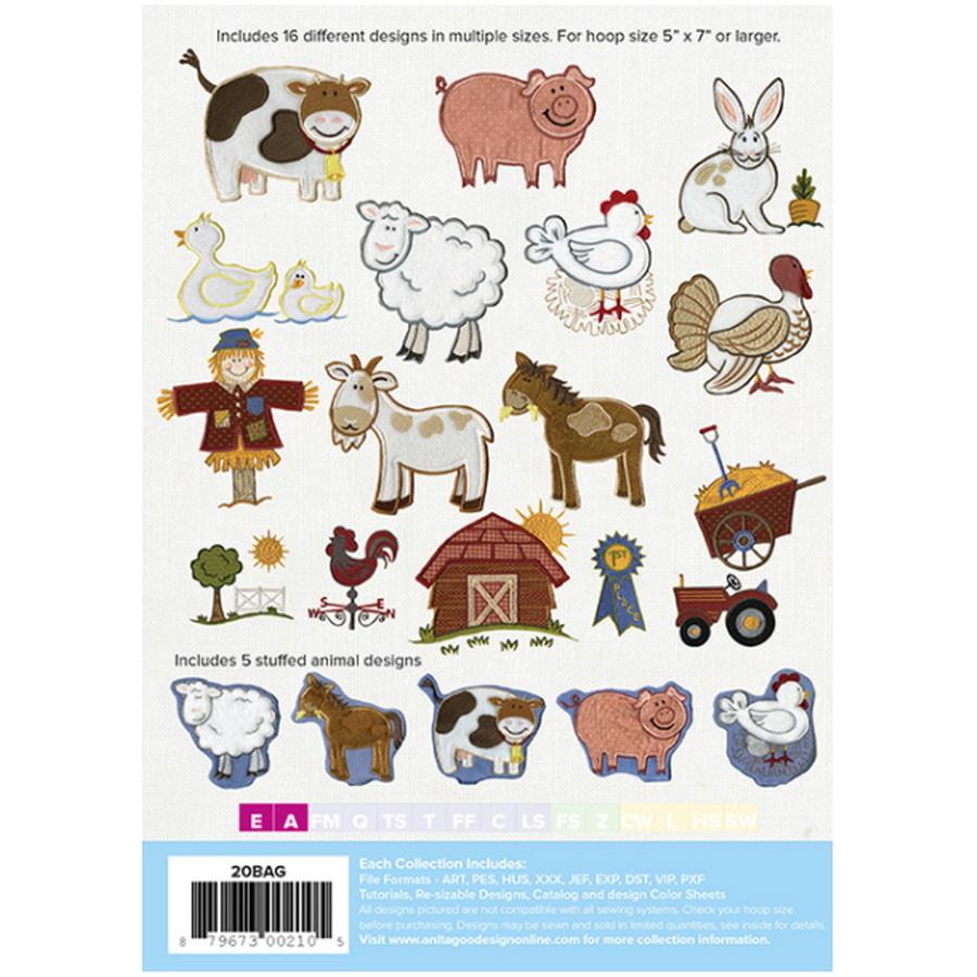 Anita Goodesign Baby On The Farm (32 Designs) - Sewingmachinesplus.com