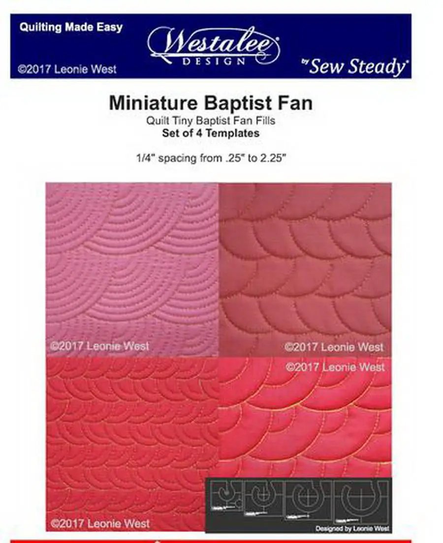 Sew Steady - Miniature Baptist Fan 4pc Template Set - Sewingmachinesplus.com