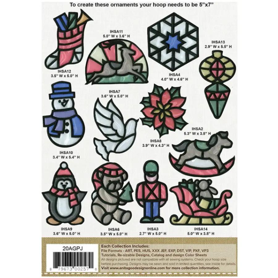 Anita Goodesign Stained Glass Ornaments (15 Designs) - Sewingmachinesplus.com