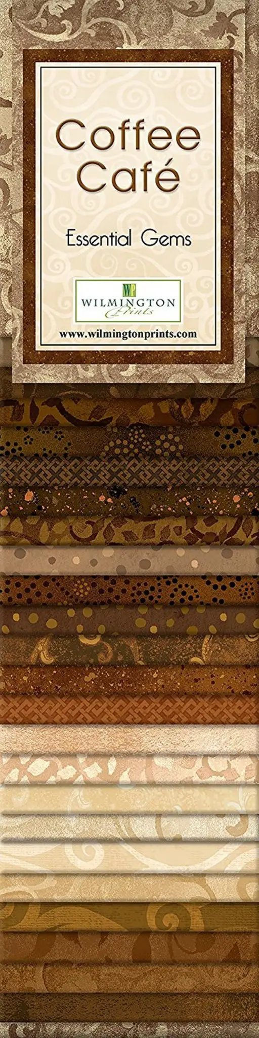 Wilmington Prints Coffee Cafe 24 Pack - 2.5 inch x 44 inch Strips - Sewingmachinesplus.com