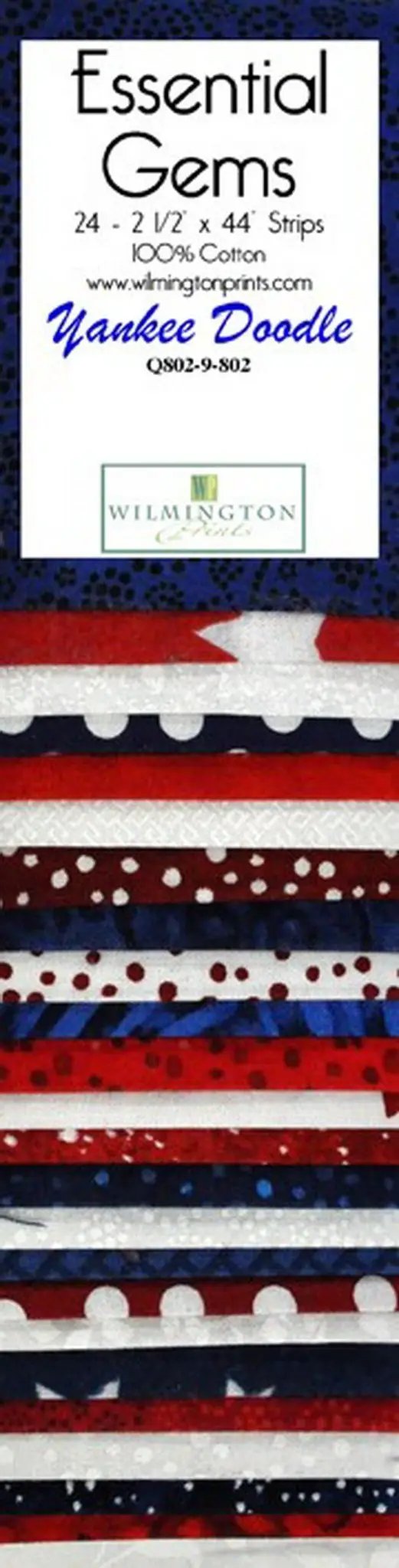 Wilmington Prints Yankee Doodle 24 Pack - 2.5 inch x 44 inch Strips - Sewingmachinesplus.com