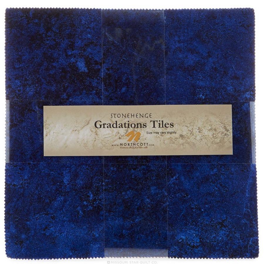 Stonehenge Gradations Brights Indigo - 10 inch Squares 42 Pieces - Sewingmachinesplus.com