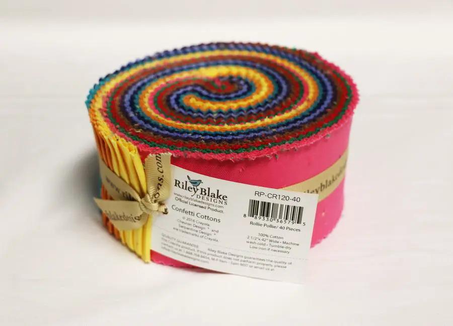 Riley Blake Designs - Crayola Solids 2.5 inch Rolie Polie 40 Pieces - Sewingmachinesplus.com