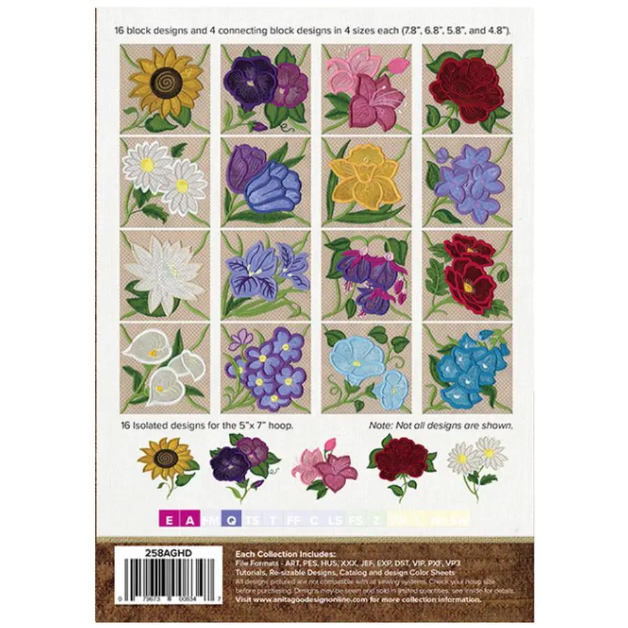 Anita Goodesign Connecting Flowers Design Pack 141AGHD - Sewingmachinesplus.com