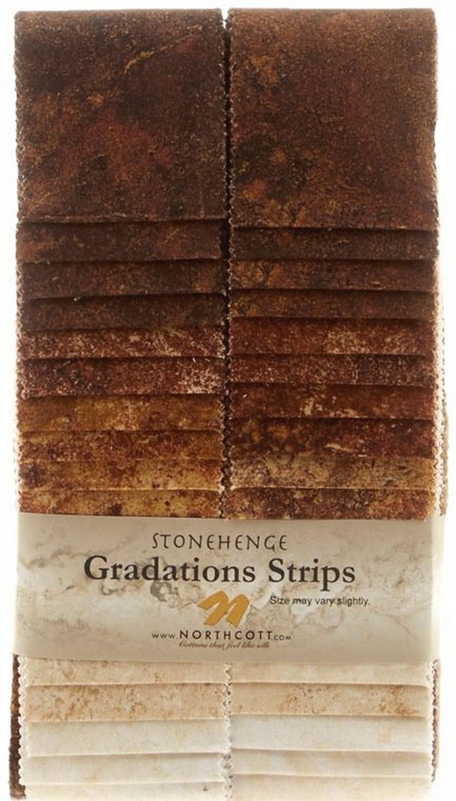 Stonehenge Gradations Brights Iron Ore - 2.5 inch wide Strips 40 Pieces - Sewingmachinesplus.com