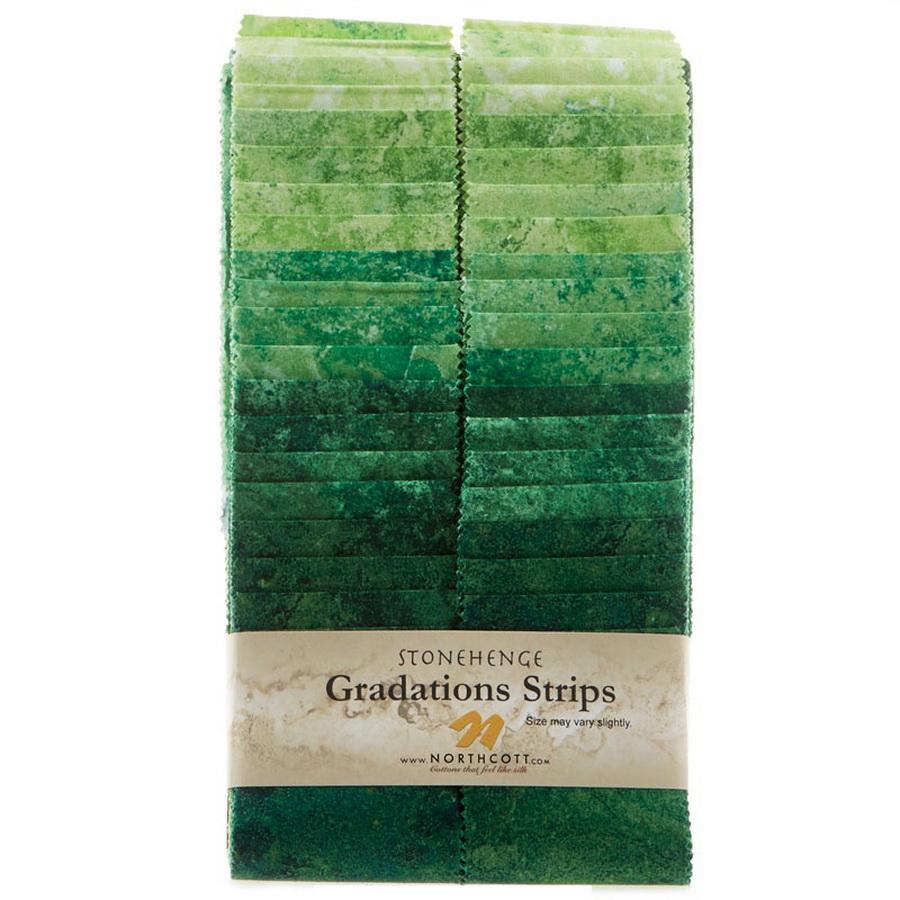 Stonehenge Gradations Brights Rainforest - 2.5 inch wide Strips 40 Pieces - Sewingmachinesplus.com