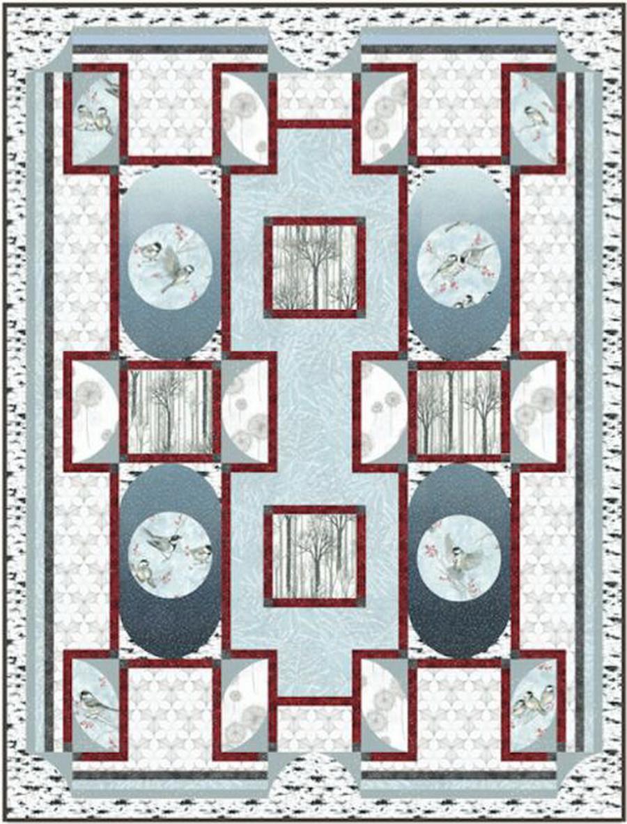 Hoffman Fabrics - Winters Zen Garden Blue Colorway Quilt Fabric Kit