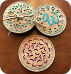 Embroidery Garden Cork Cut Coasters Set 2 - Sewingmachinesplus.com