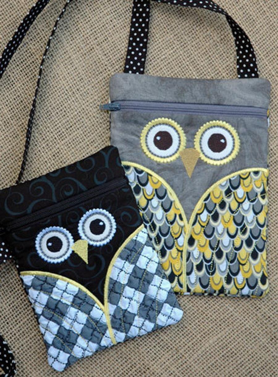 Embroidery Garden Owl Wristlet and Purse Set - Sewingmachinesplus.com