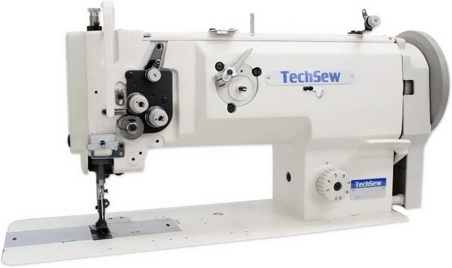 Techsew 1660 Flatbed Compound Feed Industrial Sewing Machine with Assembled Table and Motor - Sewingmachinesplus.com