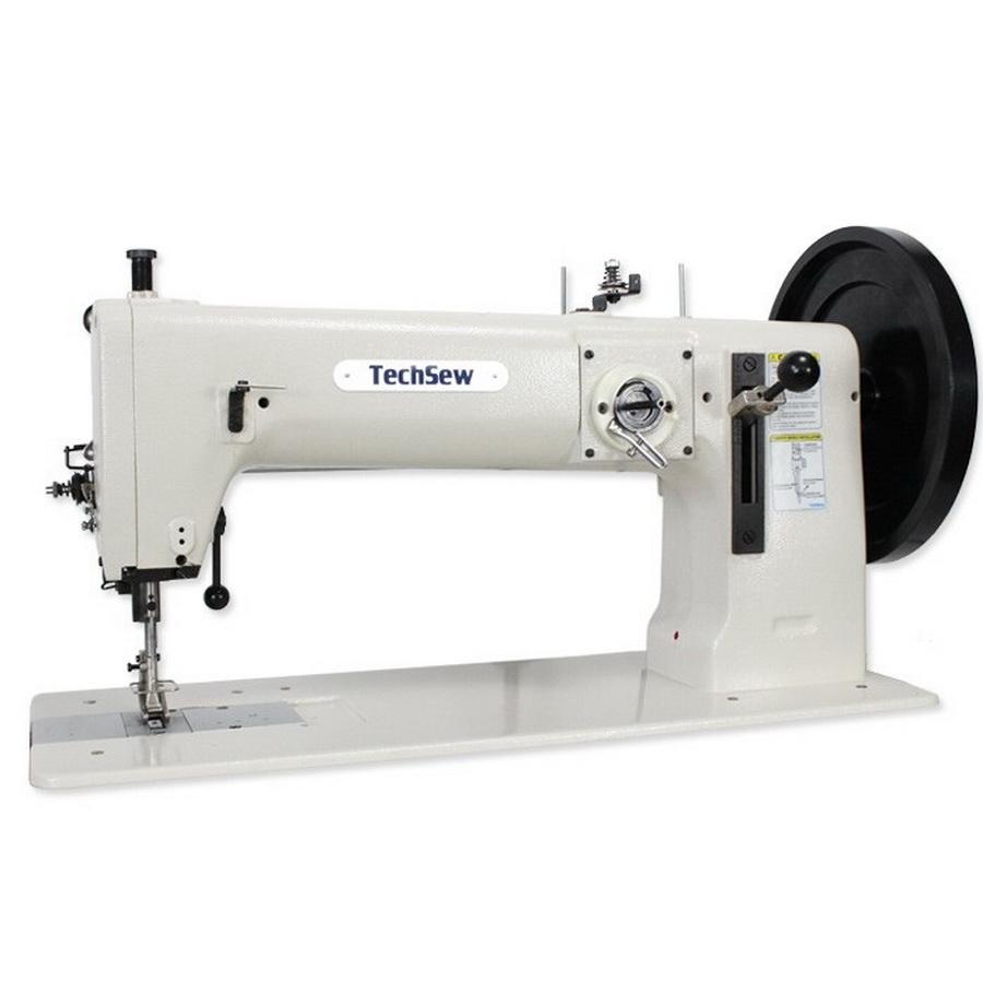 Techsew 5200 Flatbed Heavy Duty Compound Feed Industrial Sewing Machine with Assembled Table and Motor - Sewingmachinesplus.com