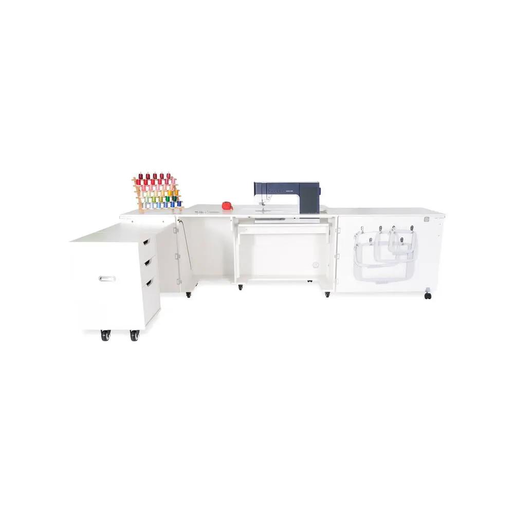 Kangaroo Sewing Furniture Outback XL Hydraulic Lift Sewing Cabinet (Available in Teak, White or Gray) - Sewingmachinesplus.com