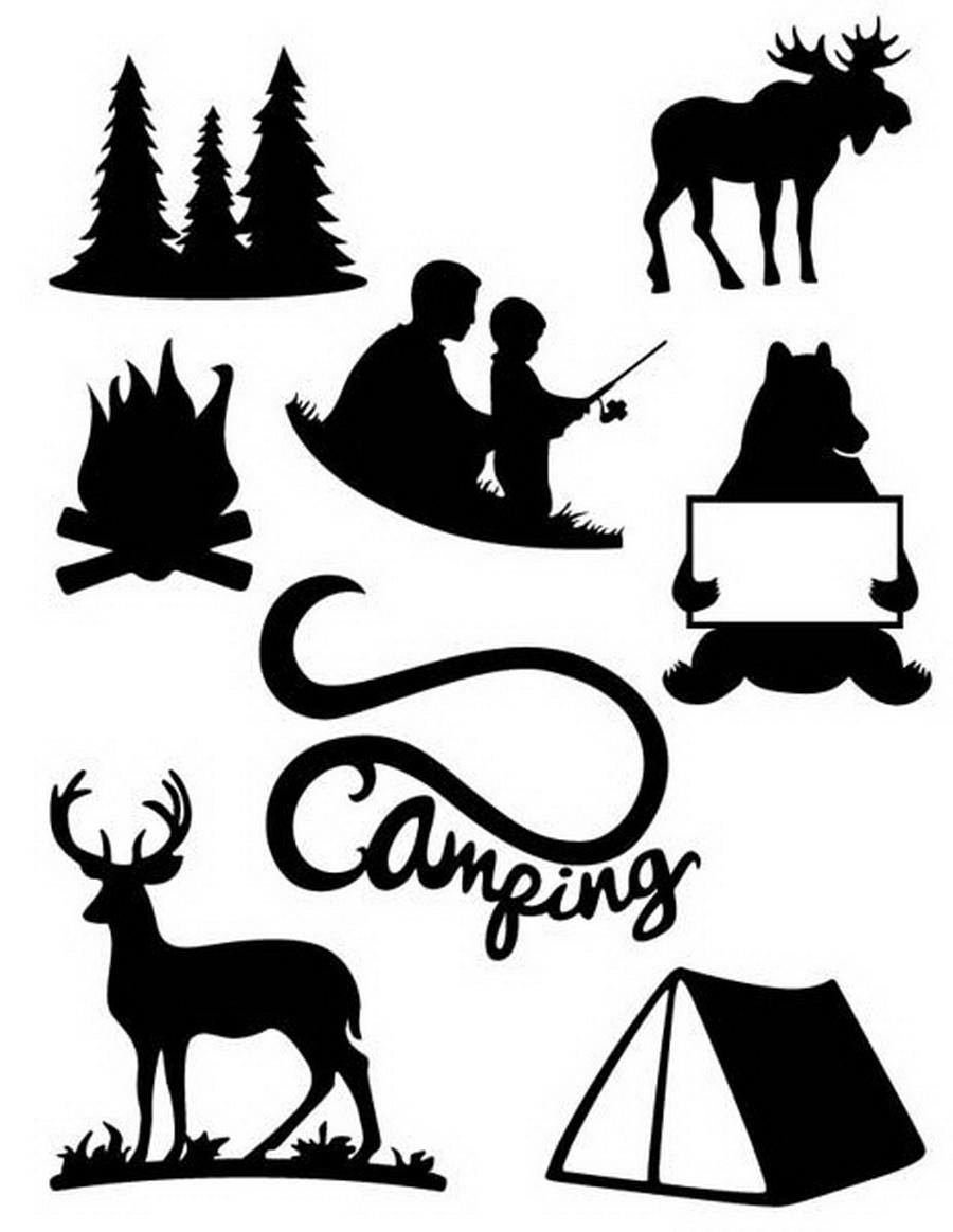 Camping Silhouettes Embroidery CD w/ SVG - Designs by Hope Yoder