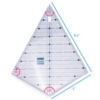 Grace TrueCut triangle ruler bundle, clear acrylic quilting ruler with grid lines and 60/90/120° markings; 8.5in and 5in edges.