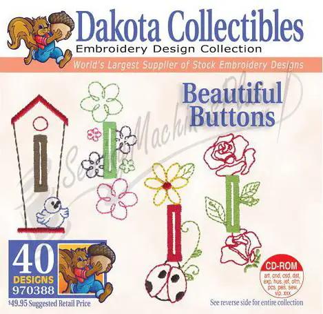 Dakota Collectibles Beautiful Buttons embroidery designs CD-ROM with 40 designs