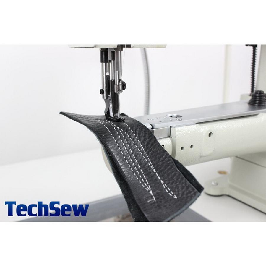 Techsew 2600 Narrow Cylinder Large Bobbin Compound Feed Industrial Sewing Machine with Assembled Table and Motor - Sewingmachinesplus.com