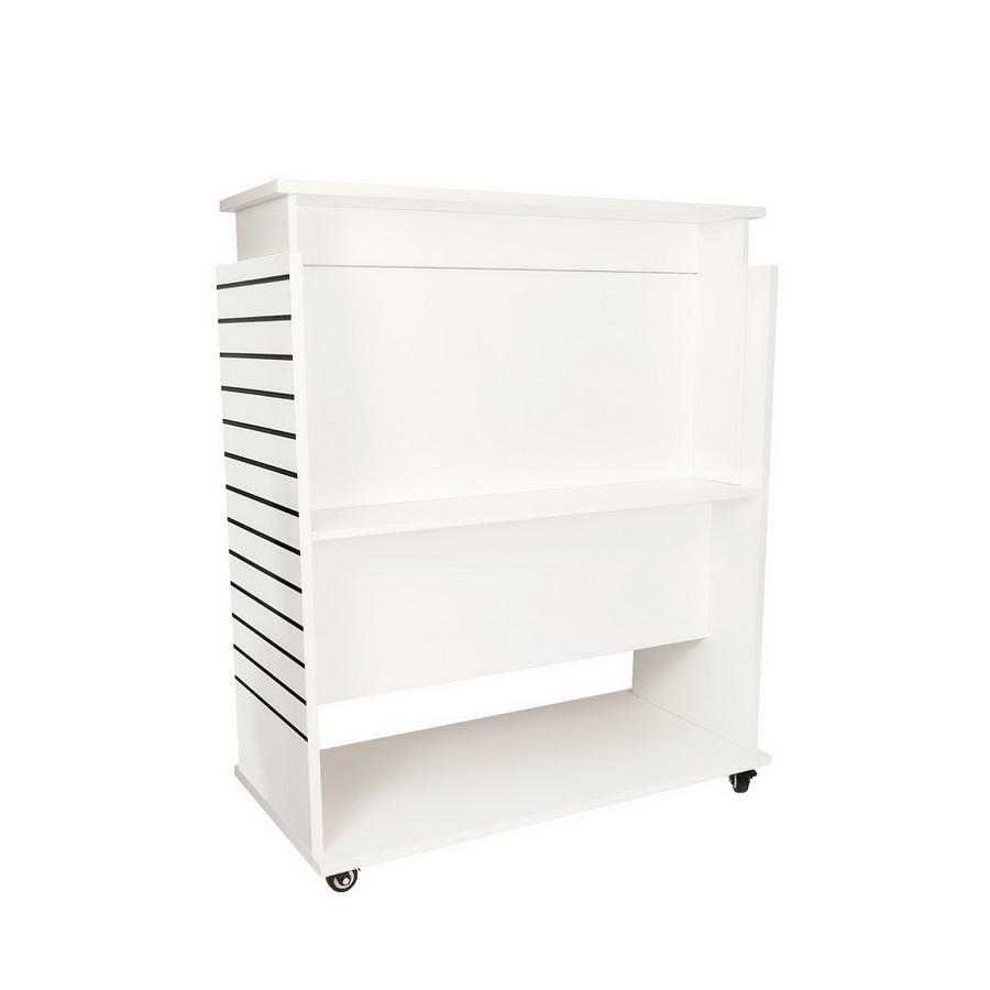 Arrow 4 Shelf Fabric Display - White Vinyl Laminate (Fabric Not Included)