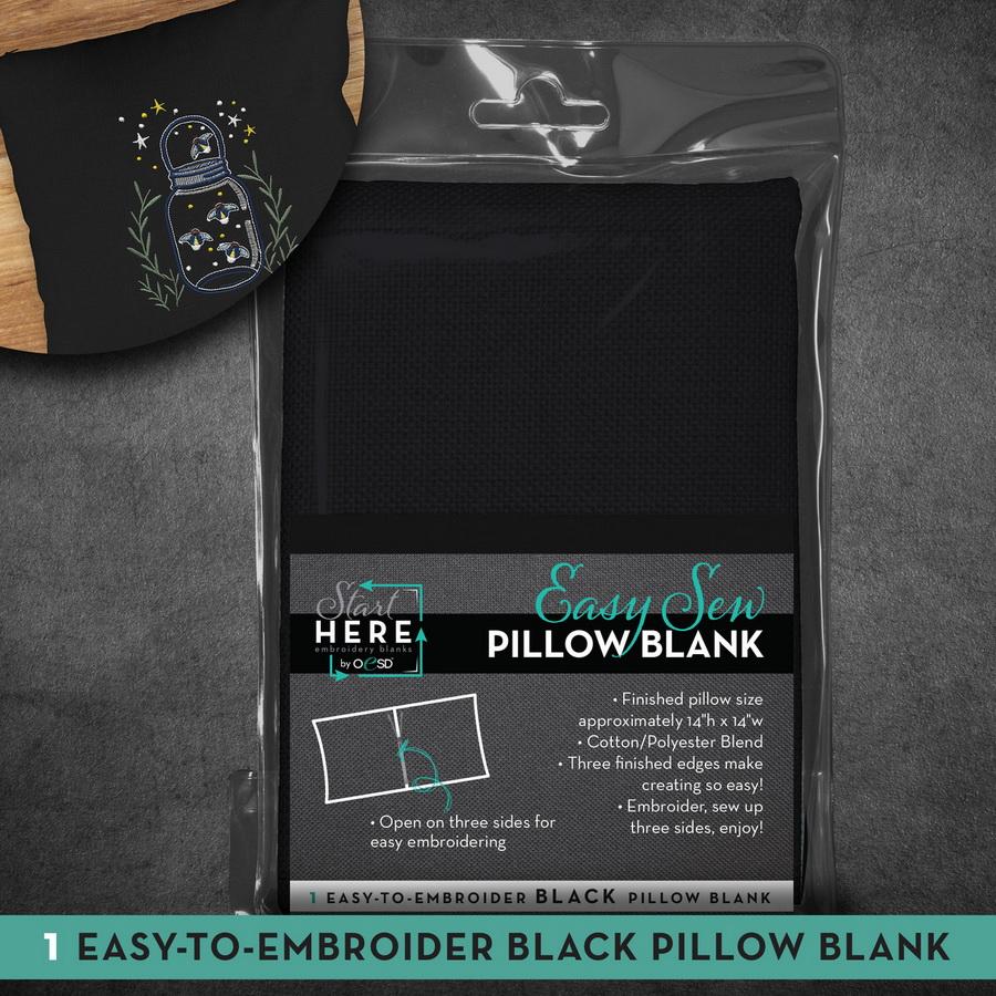 OESD Pillow Blank Case Black 14 in x 14 in - Sewingmachinesplus.com