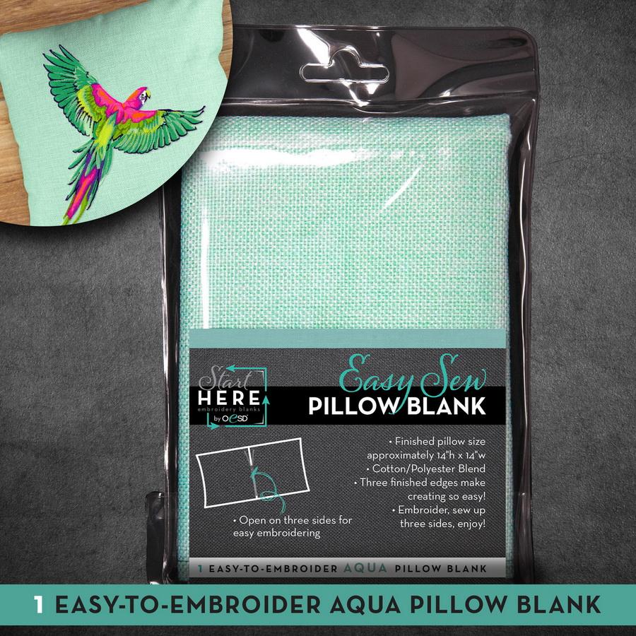 Pillow Blank Case Aqua 14 in x 14 in - Sewingmachinesplus.com