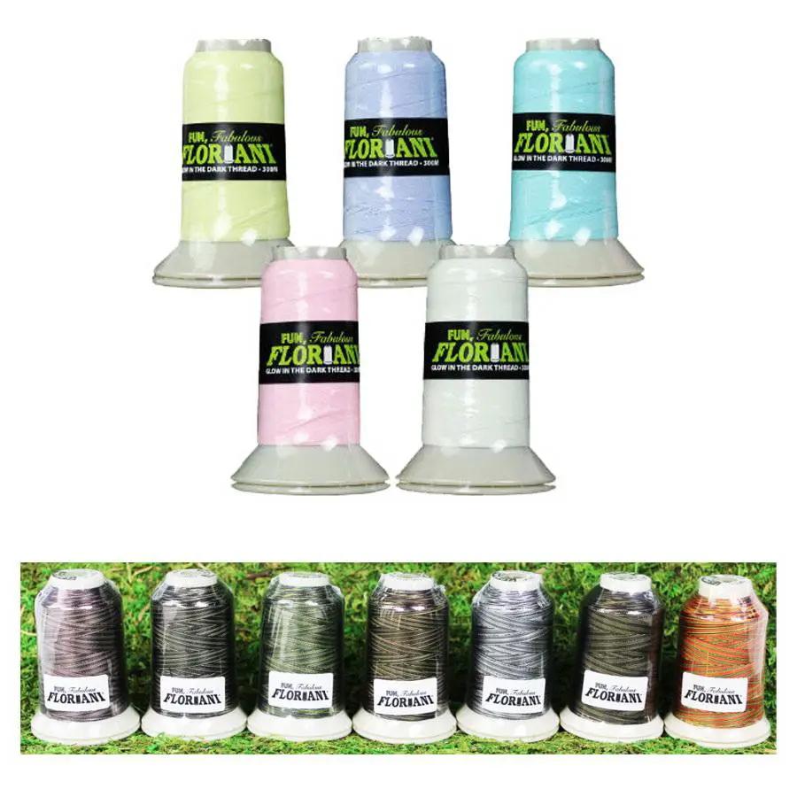 Floriani Glow in the Dark and Variegated Camo Thread Kit Bundle - Sewingmachinesplus.com