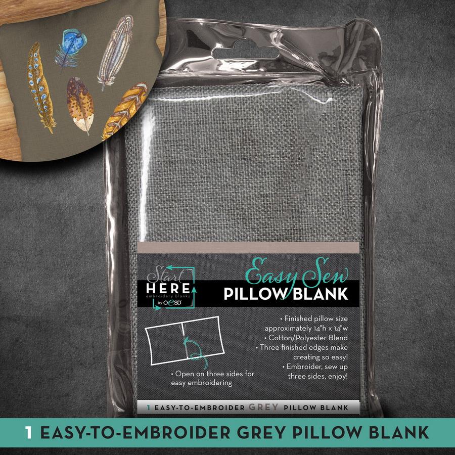 OESD Pillow Blank Case Grey 14 in x 14 in - Sewingmachinesplus.com