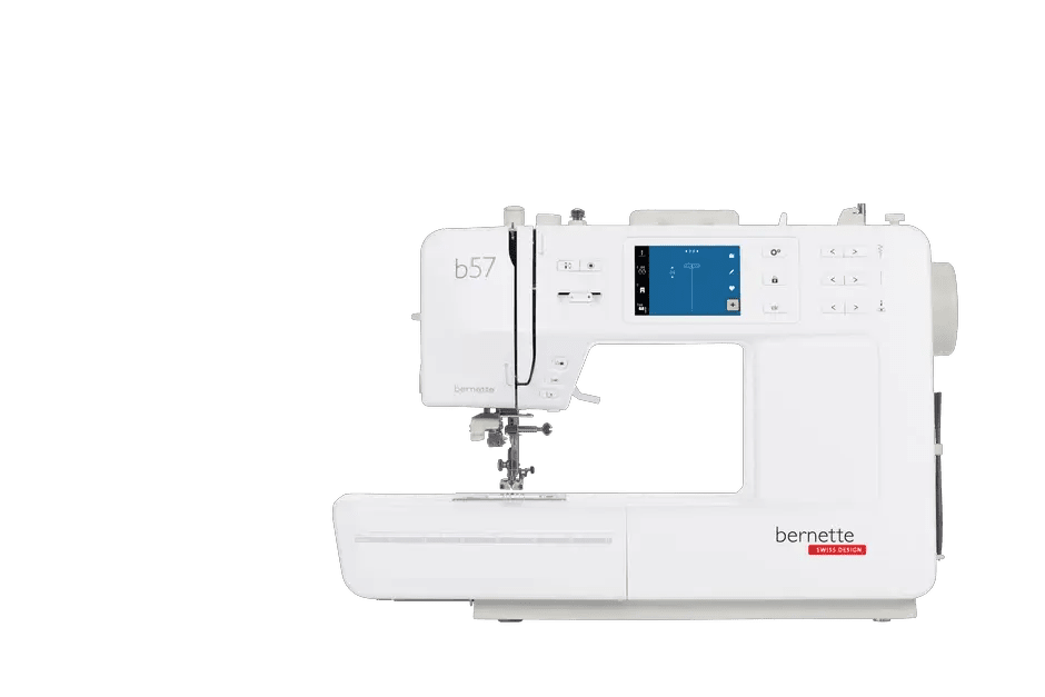 Bernette B57 sewing machine, white with a digital touchscreen display