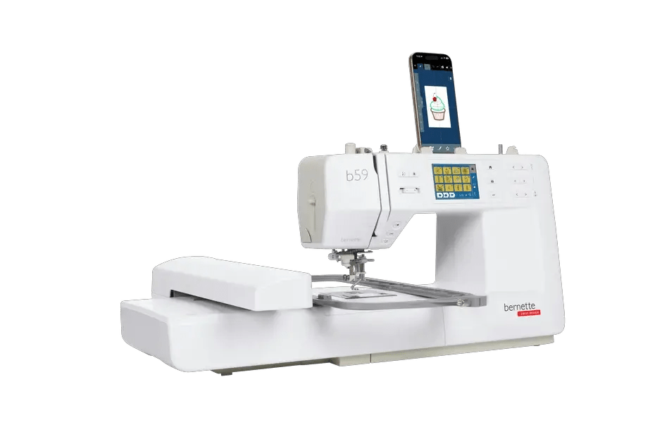 Bernette B59 sewing and embroidery machine, white with built-in display by Bernina